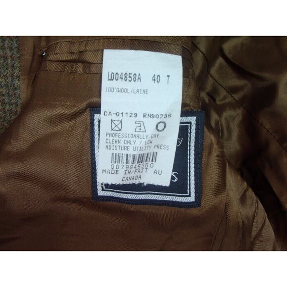 Ralph Lauren Mens Tweed Herringbone Blazer Wool Sport Coat Jacket Size 40T‎ - Picture 9 of 16